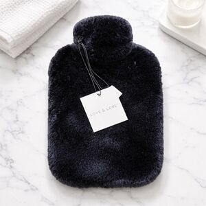 Love & Lore Black Indigo Hot Water Bottle Faux Fur